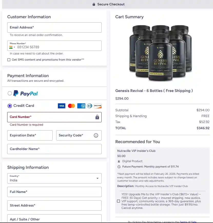 Genesis Revival Genesis Revival Order Page